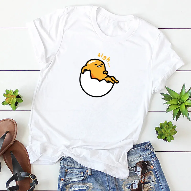 Gudetama Lazy Egg Yolk Harajuku Cartoon Print Kawaii T-Shirt