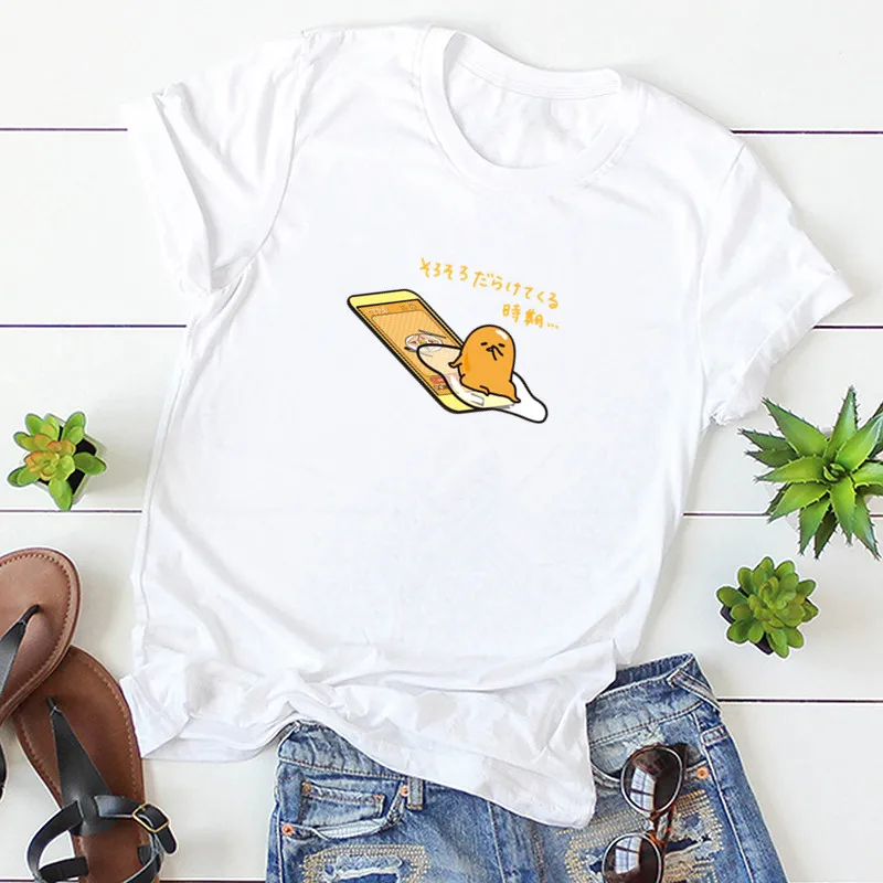 Gudetama Lazy Egg Yolk Harajuku Cartoon Print Kawaii T-Shirt