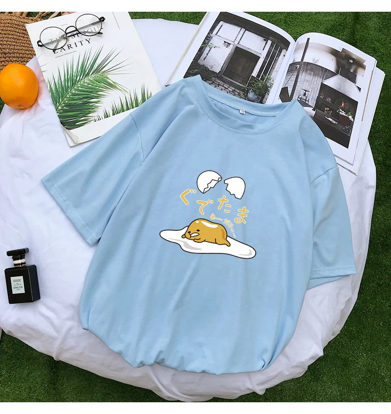 Gudetama Cartoon Print Casual Short Sleeve Kawaii T-Shirt Gudetama Cartoon Print Casual Short Sleeve Kawaii T-Shirt