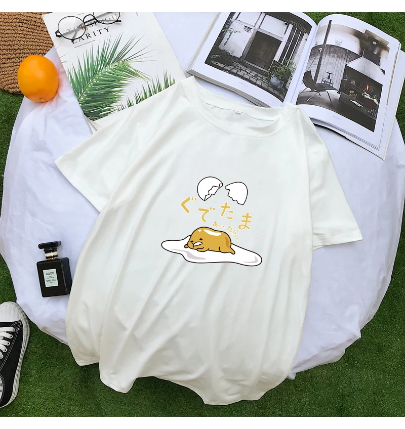Gudetama Cartoon Print Casual Short Sleeve Kawaii T-Shirt Gudetama Cartoon Print Casual Short Sleeve Kawaii T-Shirt