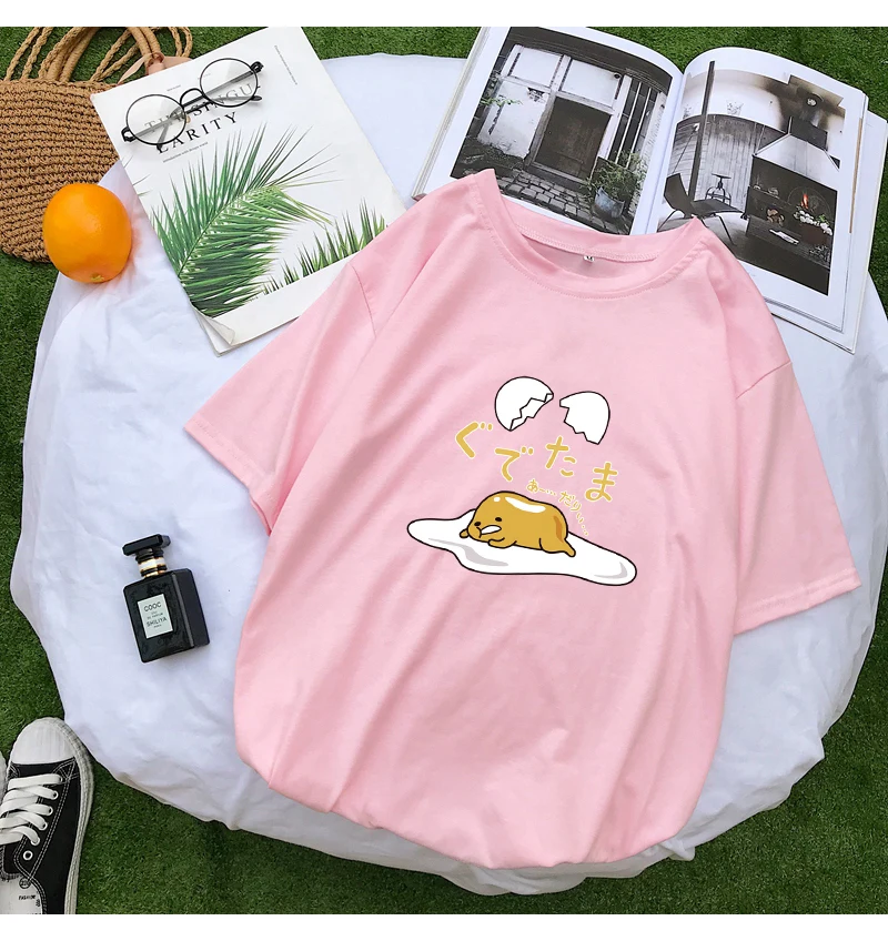 Gudetama Cartoon Print Casual Short Sleeve Kawaii T-Shirt Gudetama Cartoon Print Casual Short Sleeve Kawaii T-Shirt