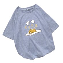 Gudetama Cartoon Print Casual Short Sleeve Kawaii T-Shirt Gudetama Cartoon Print Casual Short Sleeve Kawaii T-Shirt