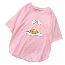 Gudetama Cartoon Print Casual Short Sleeve Kawaii T-Shirt Gudetama Cartoon Print Casual Short Sleeve Kawaii T-Shirt