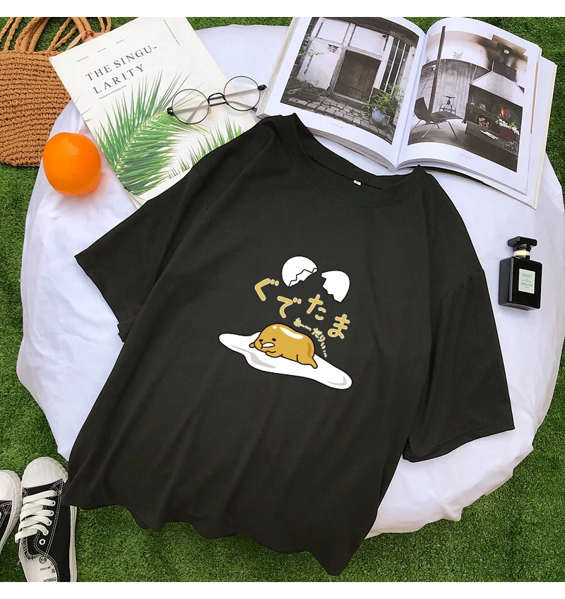 Gudetama Cartoon Print Casual Short Sleeve Kawaii T-Shirt Gudetama Cartoon Print Casual Short Sleeve Kawaii T-Shirt