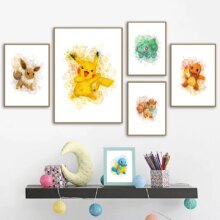Pokemon Pikachu Cartoon Canvas HD Prints Wall Poster Pokemon Pikachu Cartoon Canvas HD Prints Wall Poster