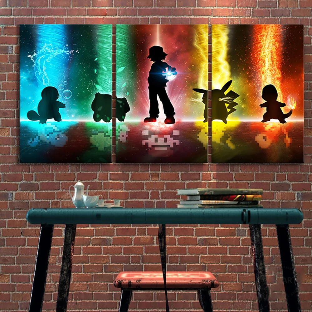 Pokemon Pocket Monster Anime HD Printed Canvas Wall Posters