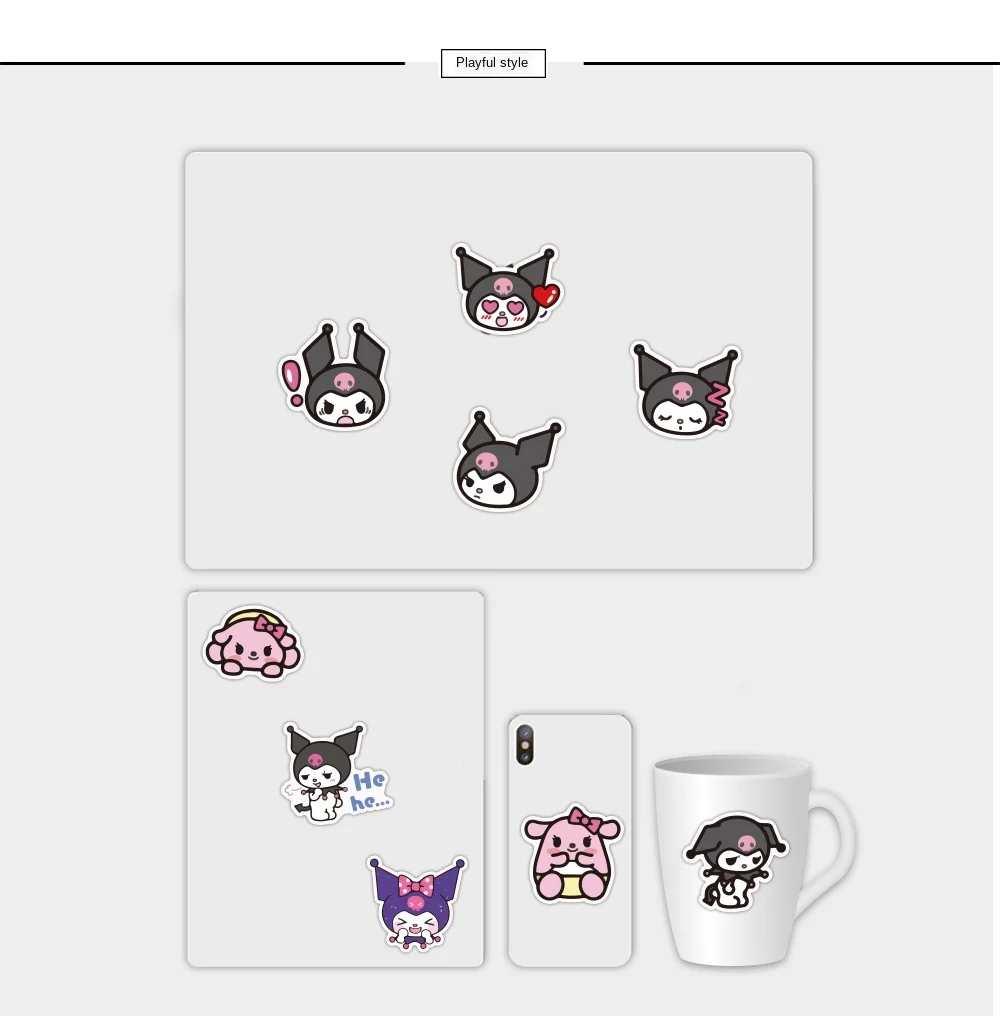 Kuromi Melody Keroppi Pekkle Gudetama Anime Stickers For Kids