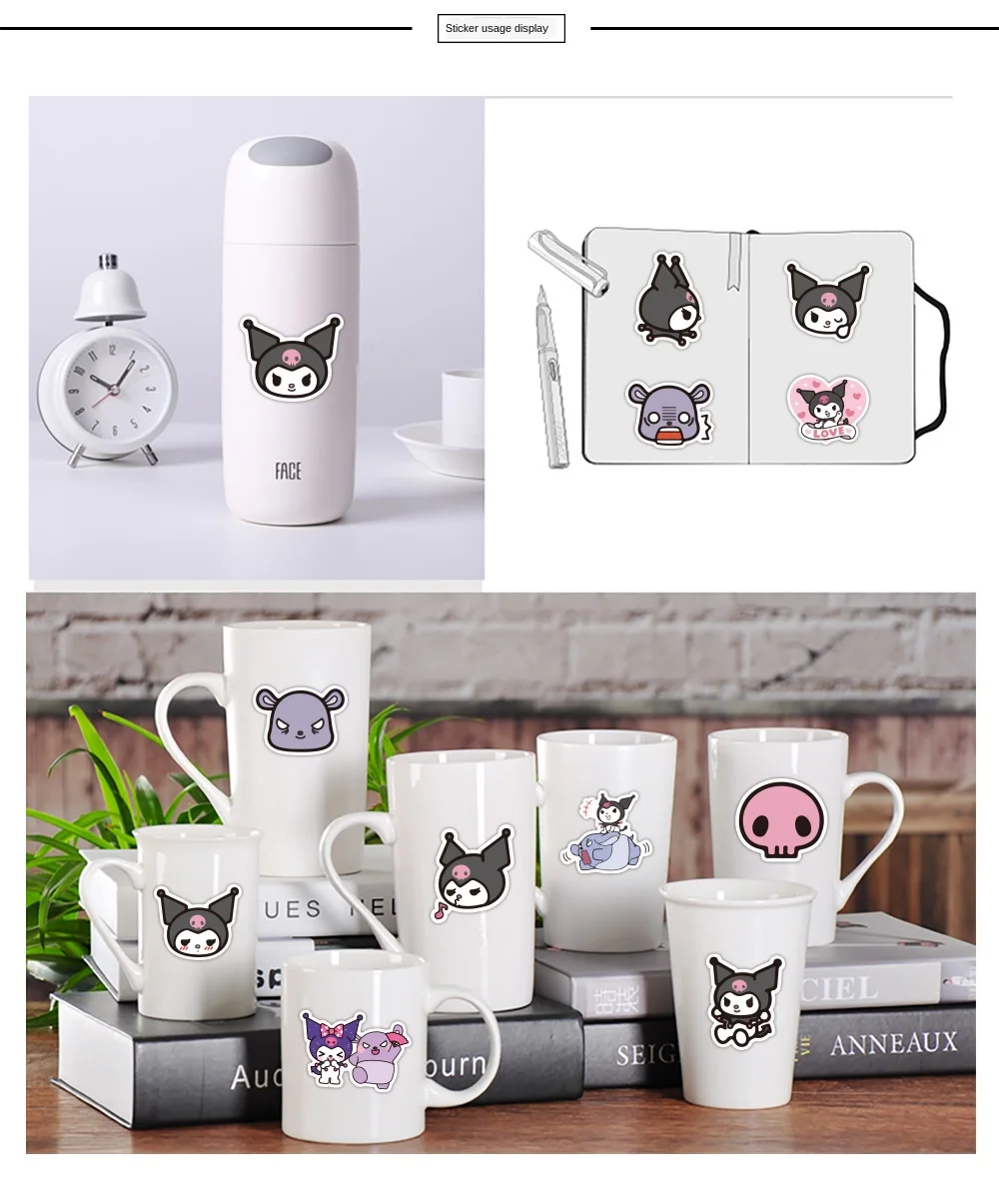 Kuromi Melody Keroppi Pekkle Gudetama Anime Stickers For Kids