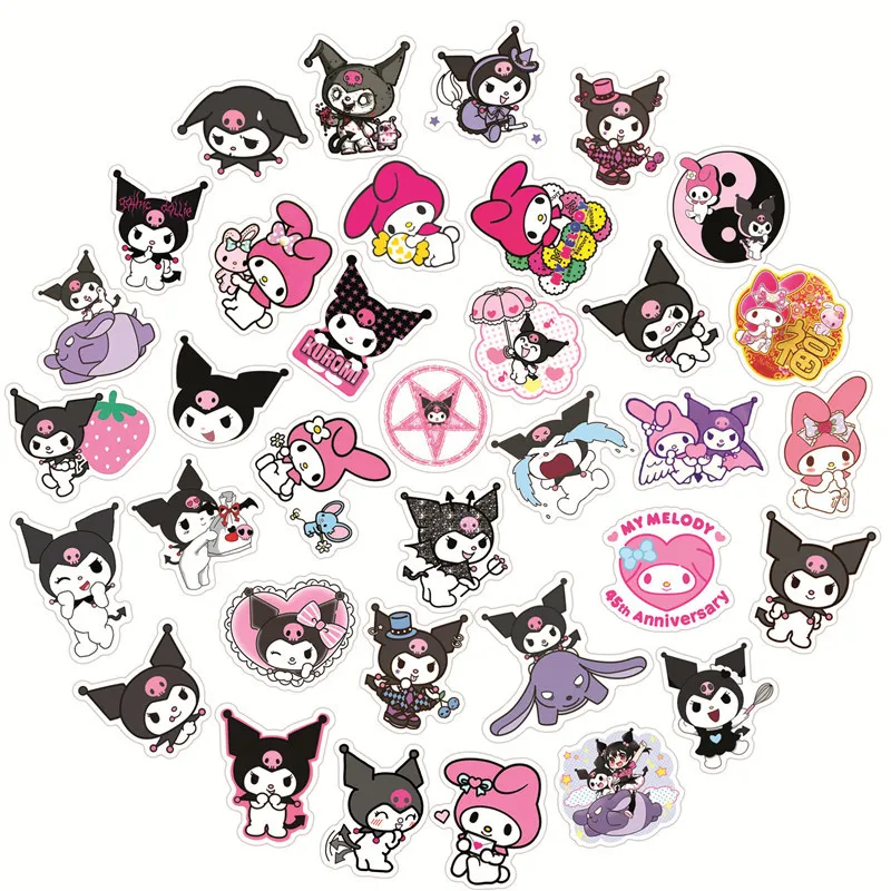 Kuromi Melody Keroppi Pekkle Gudetama Anime Stickers For Kids