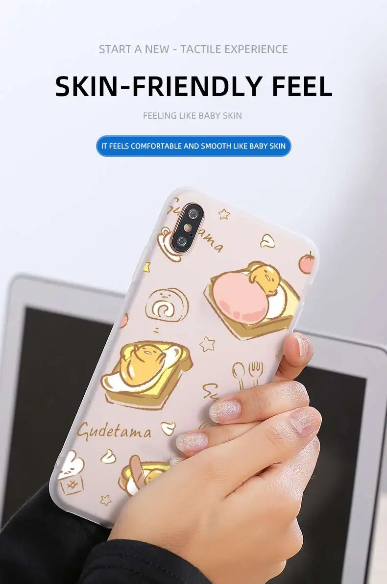 Lovely Gudetama Lazy Egg Novelty Soft Silicone Phone Case For Samsung Galaxy S8 S9 S10 S20 Plus S6 S7 Edge Note 10 8 9
