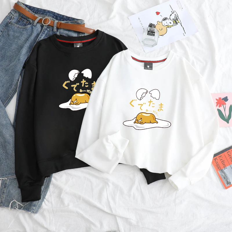 Kawaii Gudetama Lazy Egg Yolk Print Casual Sweatshirt Kawaii Gudetama Lazy Egg Yolk Print Casual Sweatshirt