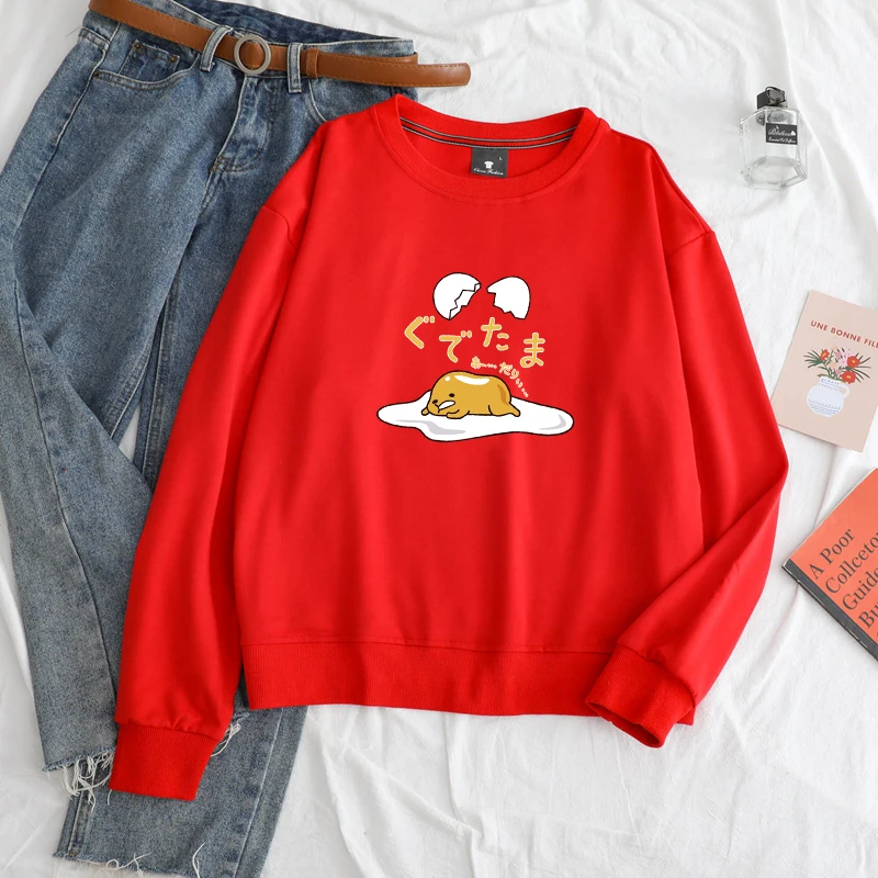 Kawaii Gudetama Lazy Egg Yolk Print Casual Sweatshirt Kawaii Gudetama Lazy Egg Yolk Print Casual Sweatshirt