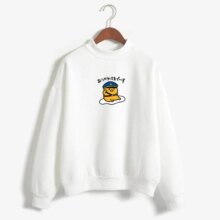 Kawaii Cartoon Gudetama Round Neck Harajuku Fleece Pullover Kawaii Cartoon Gudetama Round Neck Harajuku Fleece Pullover
