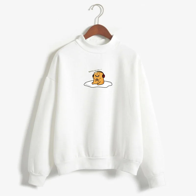 Kawaii Cartoon Gudetama Round Neck Harajuku Fleece Pullover