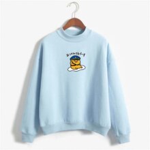 Kawaii Cartoon Gudetama Round Neck Harajuku Fleece Pullover Kawaii Cartoon Gudetama Round Neck Harajuku Fleece Pullover