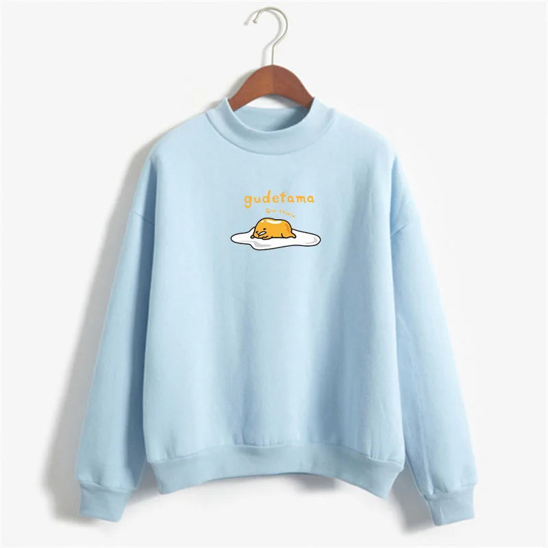 Kawaii Cartoon Gudetama Round Neck Harajuku Fleece Pullover