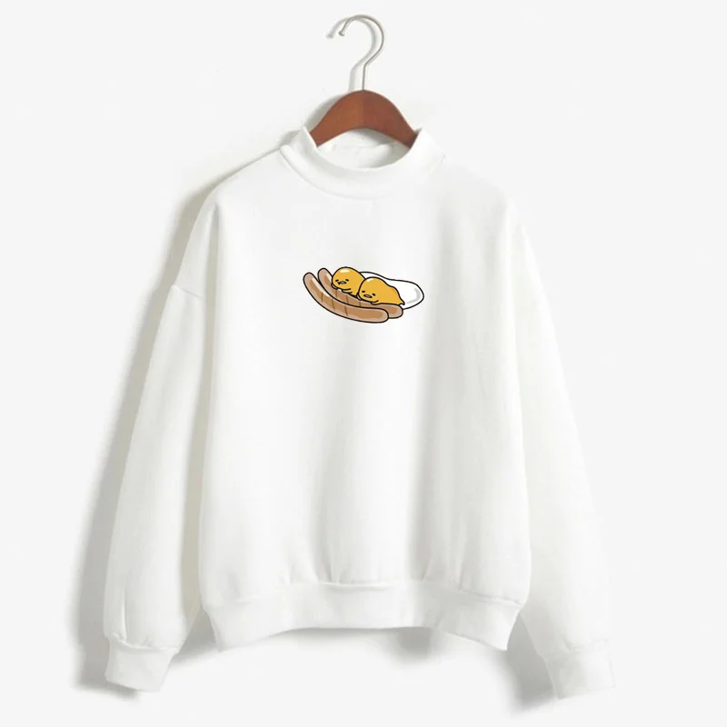 Kawaii Cartoon Gudetama Round Neck Harajuku Fleece Pullover