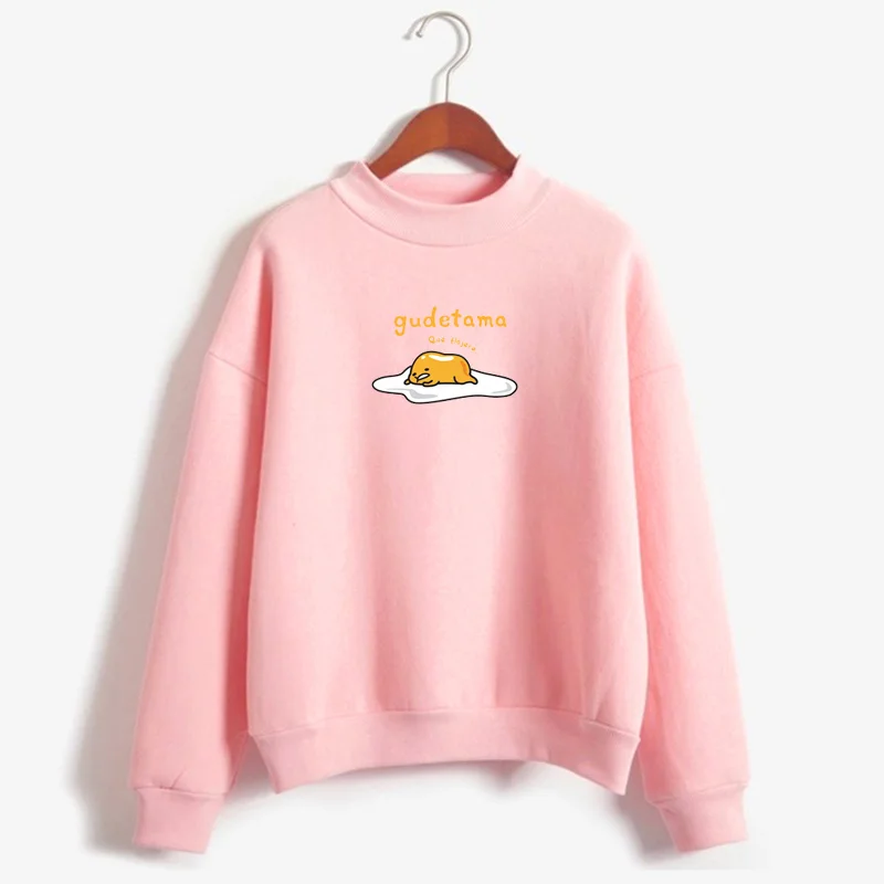 Kawaii Cartoon Gudetama Round Neck Harajuku Fleece Pullover