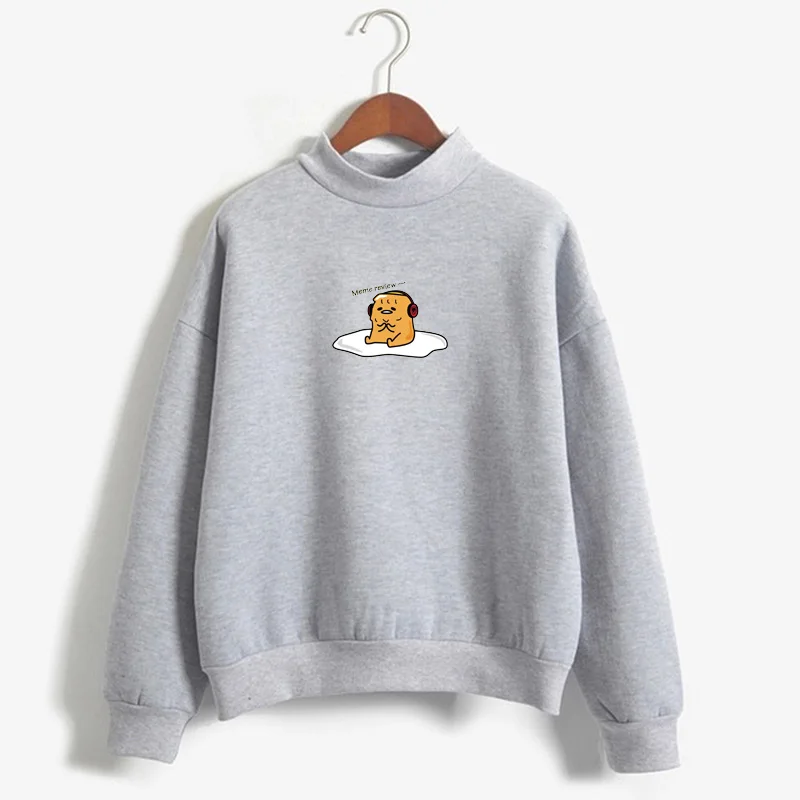 Kawaii Cartoon Gudetama Round Neck Harajuku Fleece Pullover