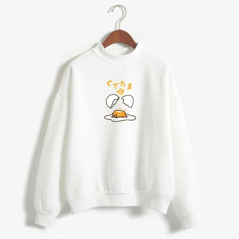 Kawaii Gudetama Cartoon Round Neck Fleece Pullover