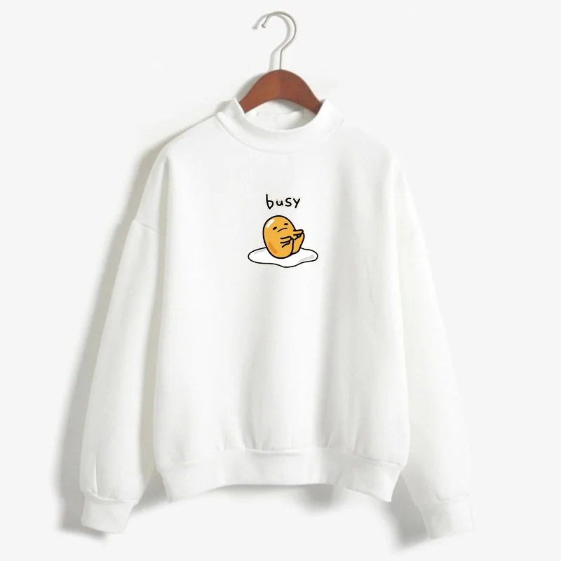 Kawaii Gudetama Cartoon Round Neck Fleece Pullover