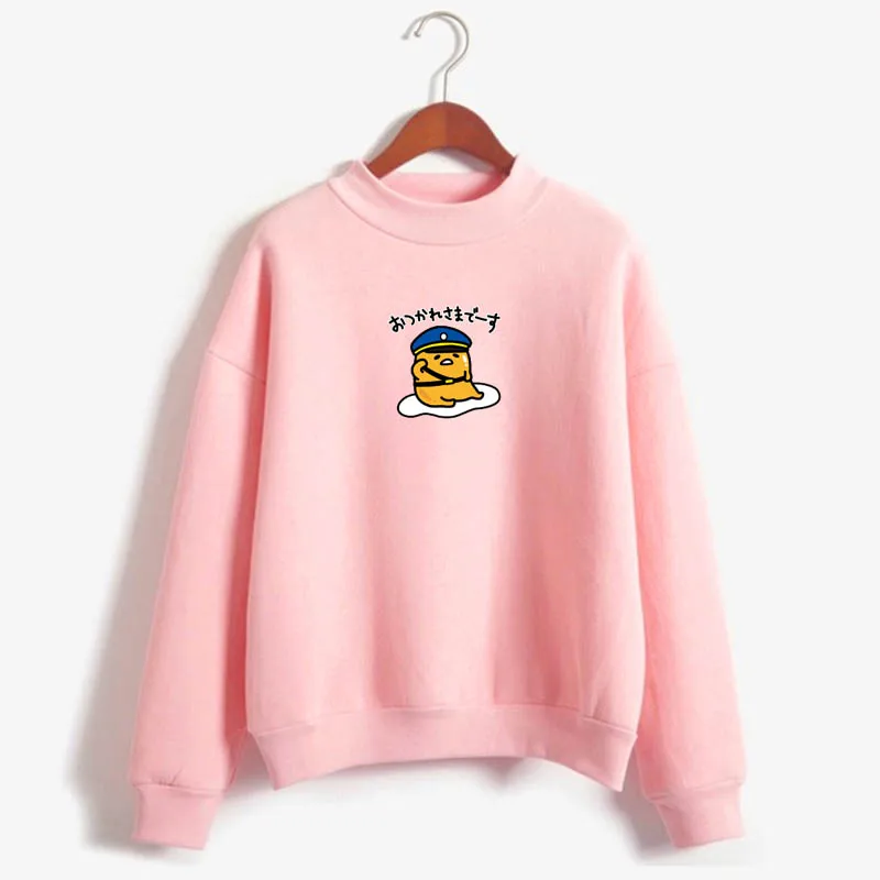 Kawaii Gudetama Cartoon Round Neck Fleece Pullover