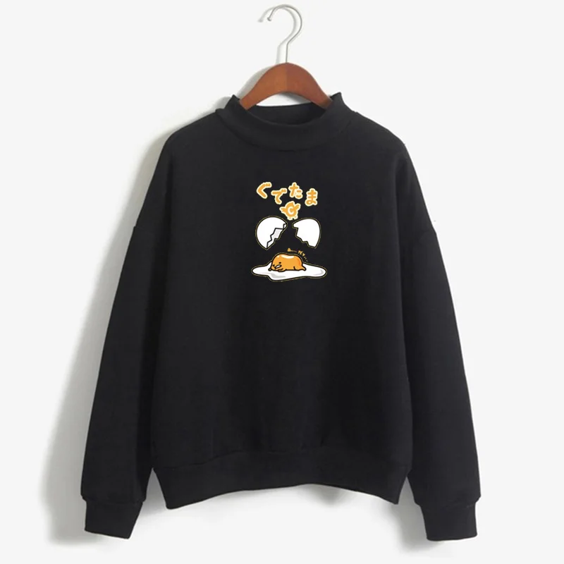 Kawaii Scrambled Eggs Gudetama Print Round Neck Long Sleeve Sweatshirt Kawaii Scrambled Eggs Gudetama Print Round Neck Long Sleeve Sweatshirt