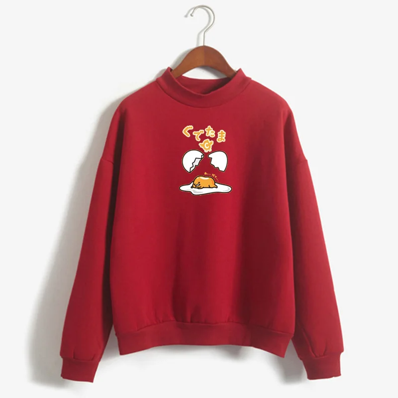 Kawaii Scrambled Eggs Gudetama Print Round Neck Long Sleeve Sweatshirt Kawaii Scrambled Eggs Gudetama Print Round Neck Long Sleeve Sweatshirt