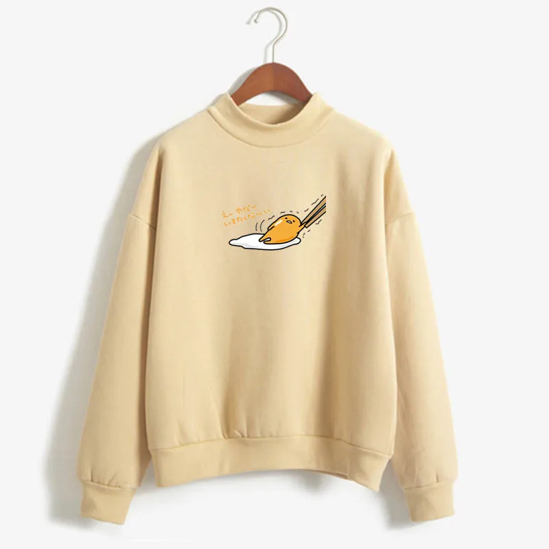 Kawaii Cartoon Gudetama Round Neck Fleece Pullover Kawaii Cartoon Gudetama Round Neck Fleece Pullover