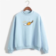 Kawaii Cartoon Gudetama Round Neck Fleece Pullover Kawaii Cartoon Gudetama Round Neck Fleece Pullover