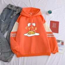 Anime Gudetama Lazy Egg Yolk Printed Casual Patchwork Hoodie Anime Gudetama Lazy Egg Yolk Printed Casual Patchwork Hoodie