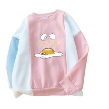 Kawaii Gudetama Lazy Egg Yolk Casual Patchwork Hoodie Kawaii Gudetama Lazy Egg Yolk Casual Patchwork Hoodie