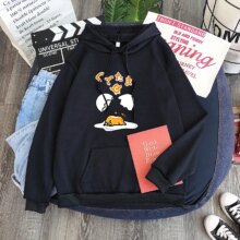 Kawaii Lazy Egg Gudetama Print Fleece Loose Hoodie Kawaii Lazy Egg Gudetama Print Fleece Loose Hoodie