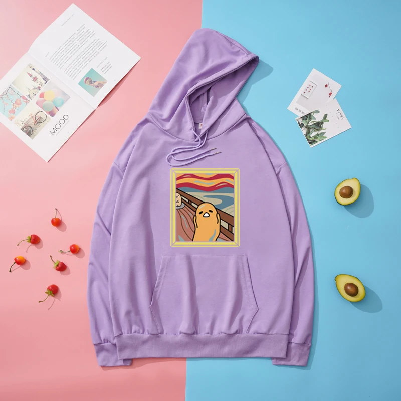 Gudetama Scream Parody Oil Painting Print Hoodie Gudetama Scream Parody Oil Painting Print Hoodie