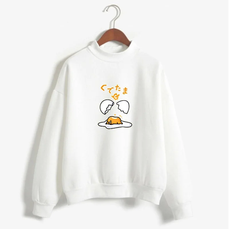 Gudetama Lazy Egg Print Fleece Pullover Sweatshirt