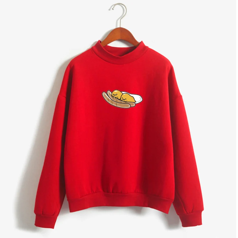 Gudetama Lazy Egg Print Fleece Pullover Sweatshirt