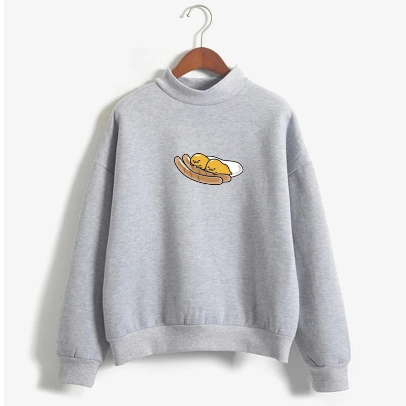 Gudetama Lazy Egg Print Fleece Pullover Sweatshirt