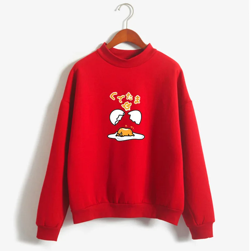 Gudetama Lazy Egg Print Fleece Pullover Sweatshirt