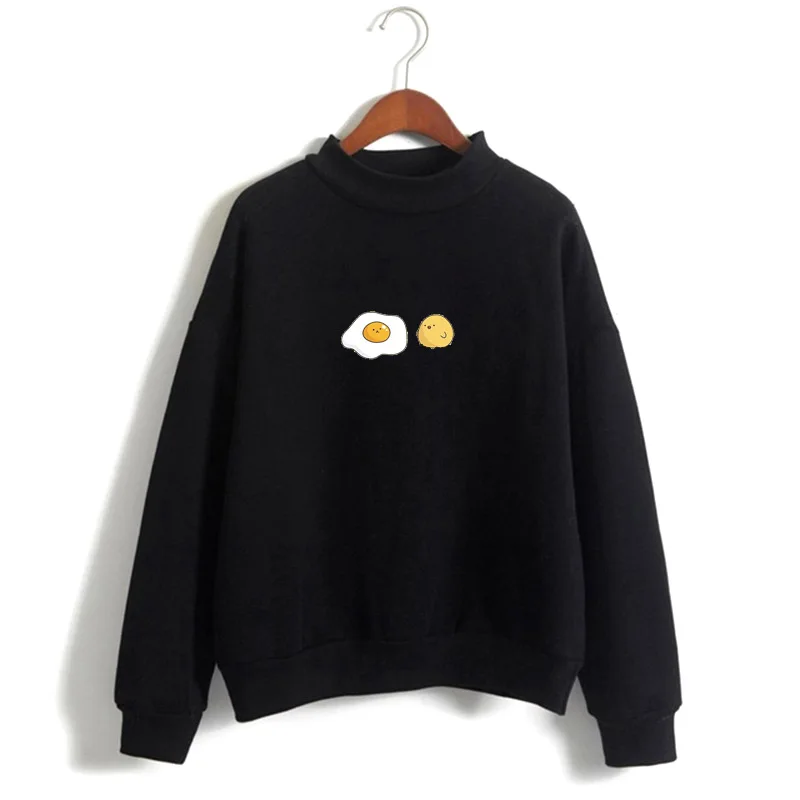 Gudetama Lazy Egg Print Fleece Pullover Sweatshirt