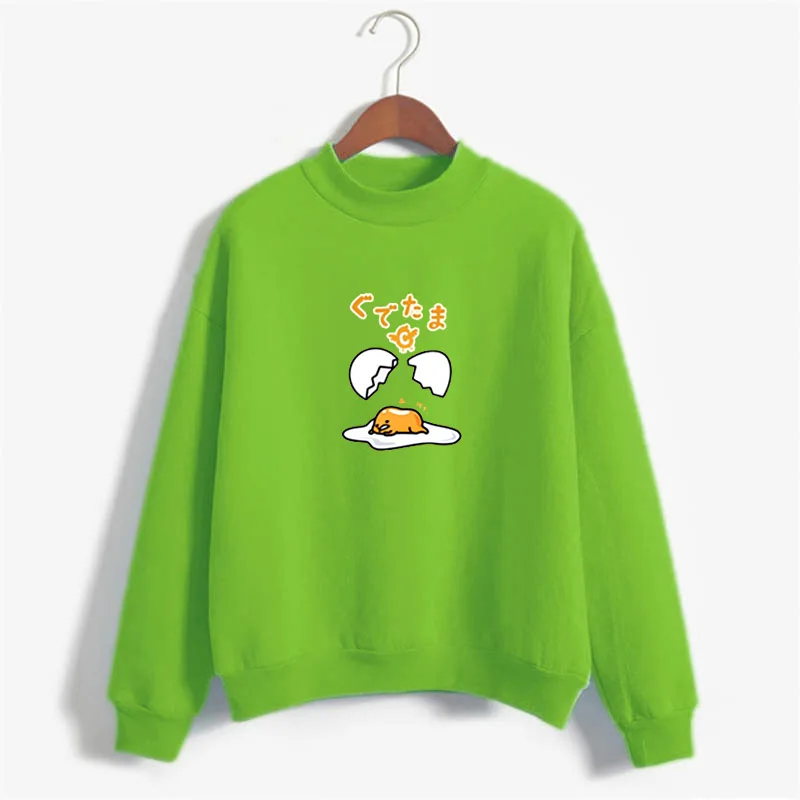 Gudetama Lazy Egg Print Fleece Pullover Sweatshirt