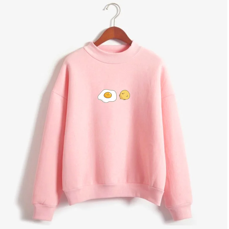 Gudetama Lazy Egg Print Fleece Pullover Sweatshirt