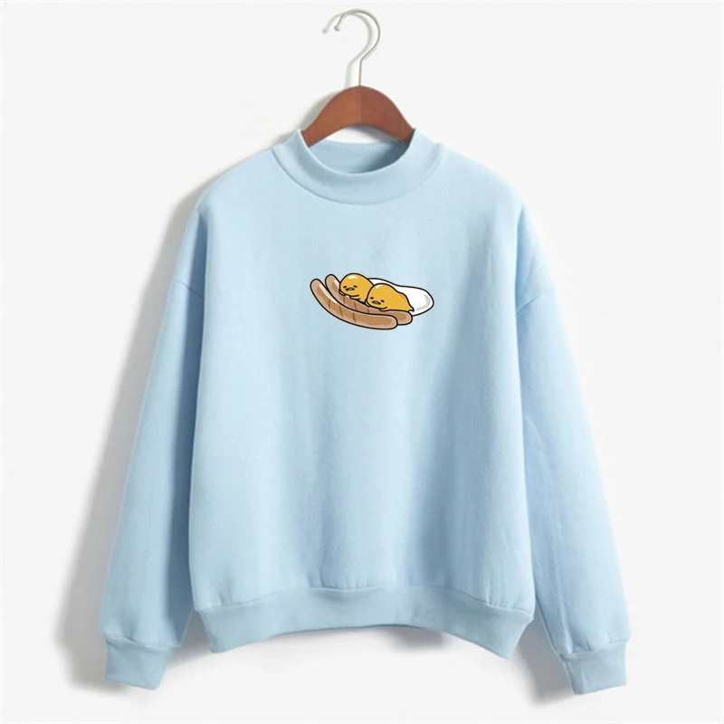Gudetama Lazy Egg Print Fleece Pullover Sweatshirt