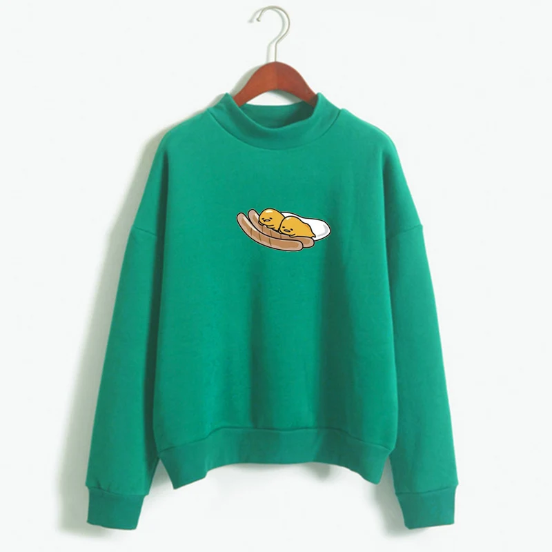 Gudetama Lazy Egg Print Fleece Pullover Sweatshirt