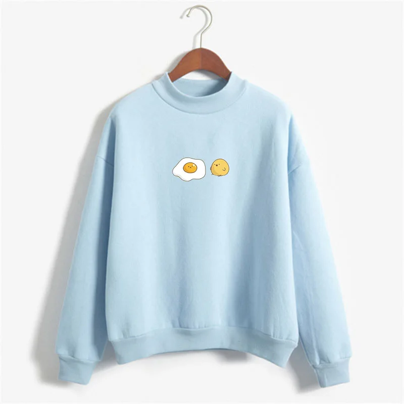 Gudetama Lazy Egg Print Fleece Pullover Sweatshirt