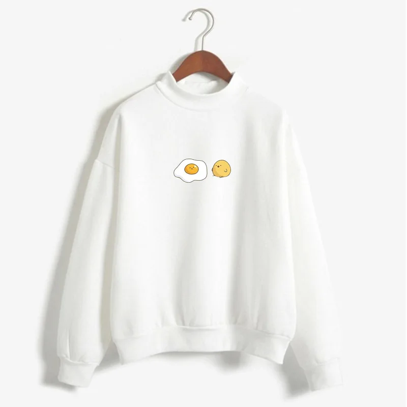 Gudetama Lazy Egg Print Fleece Pullover Sweatshirt