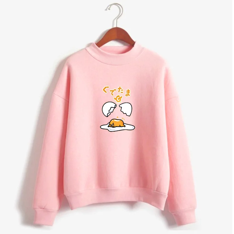 Gudetama Lazy Egg Print Fleece Pullover Sweatshirt