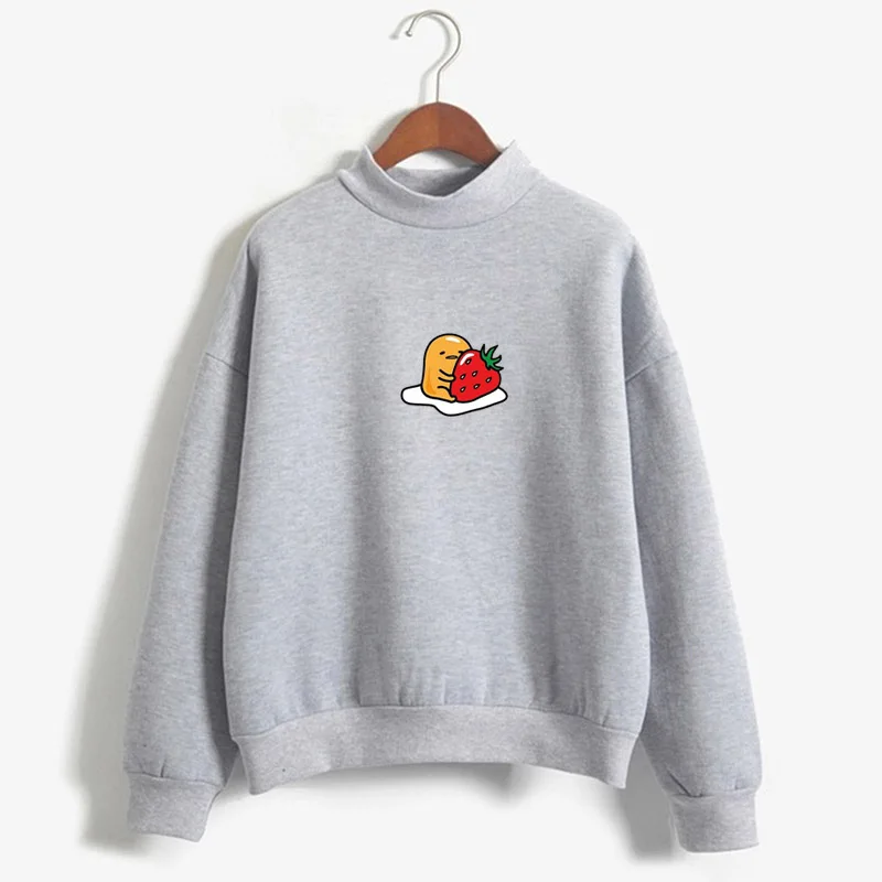 Gudetama Lazy Egg Print Fleece Pullover Sweatshirt