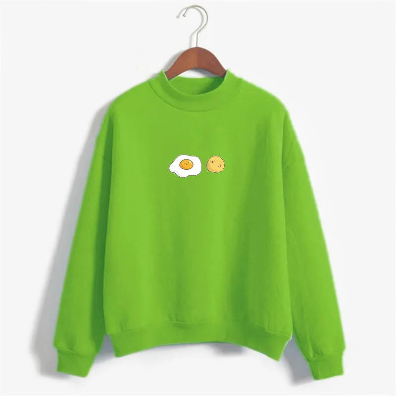 Gudetama Lazy Egg Print Fleece Pullover Sweatshirt