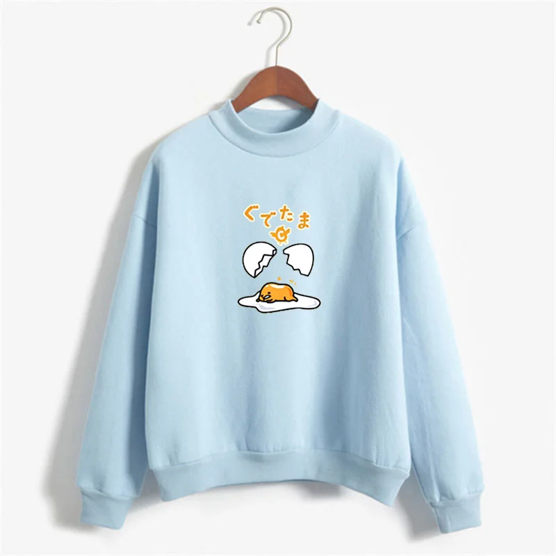 Gudetama Lazy Egg Print Fleece Pullover Sweatshirt