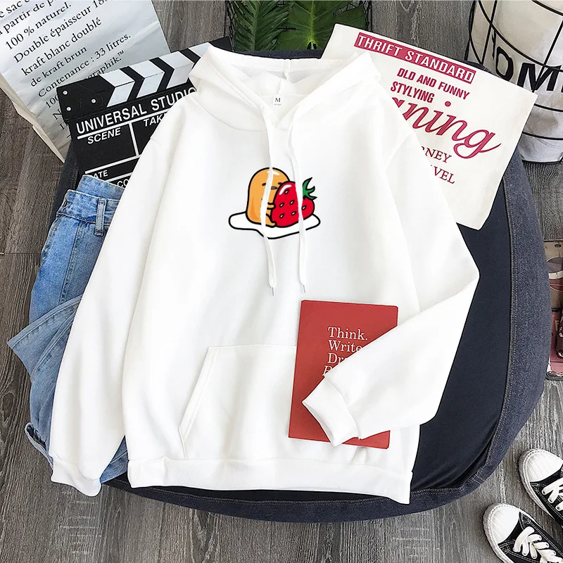 Kawaii Cartoon Gudetama Lazy Egg Fleece Hoodie